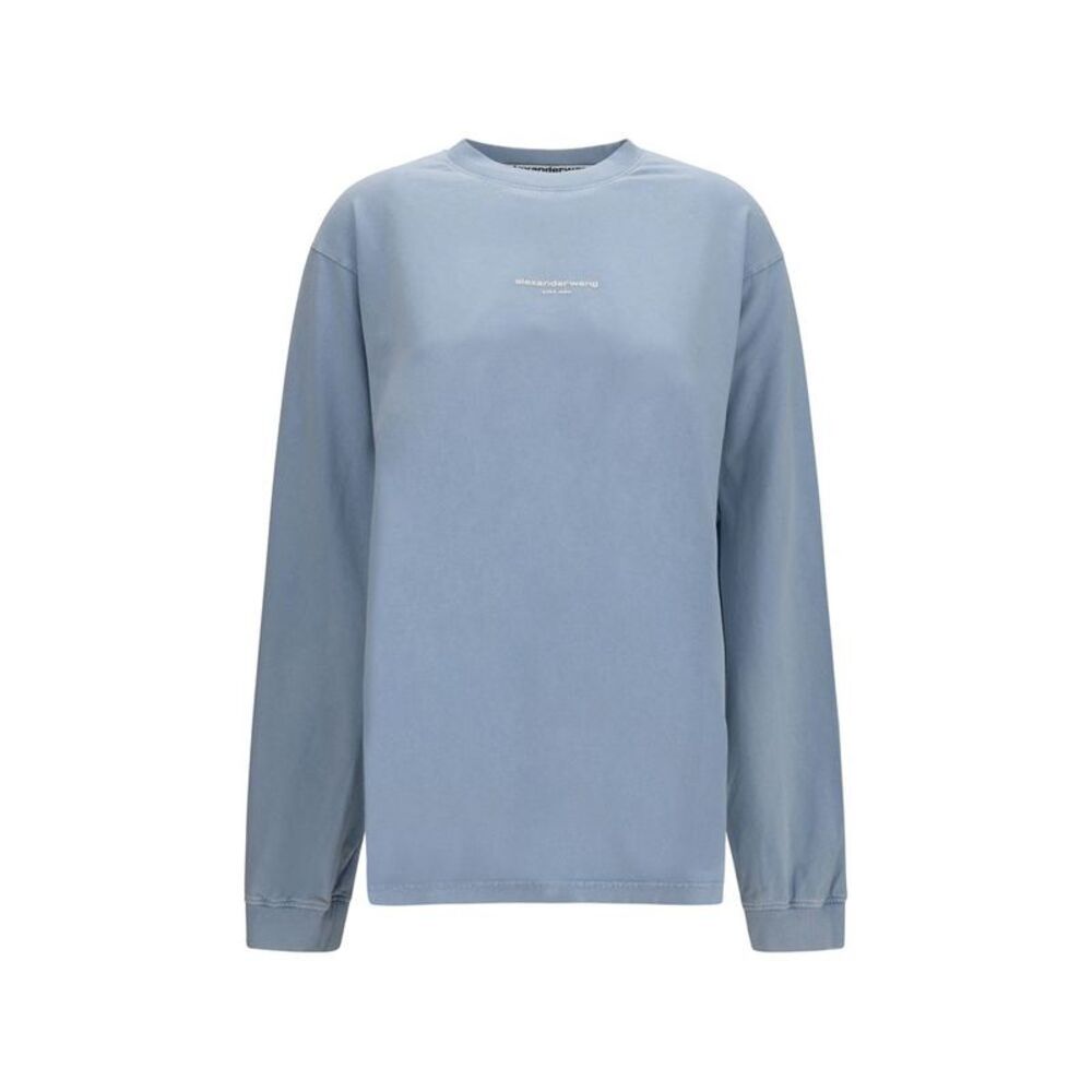 Alexander Wang Blue Cotton Long Sleeve Women's T-Shirt